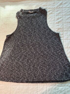 Poetry Marled Charcoal Gray Mock Neck Tank